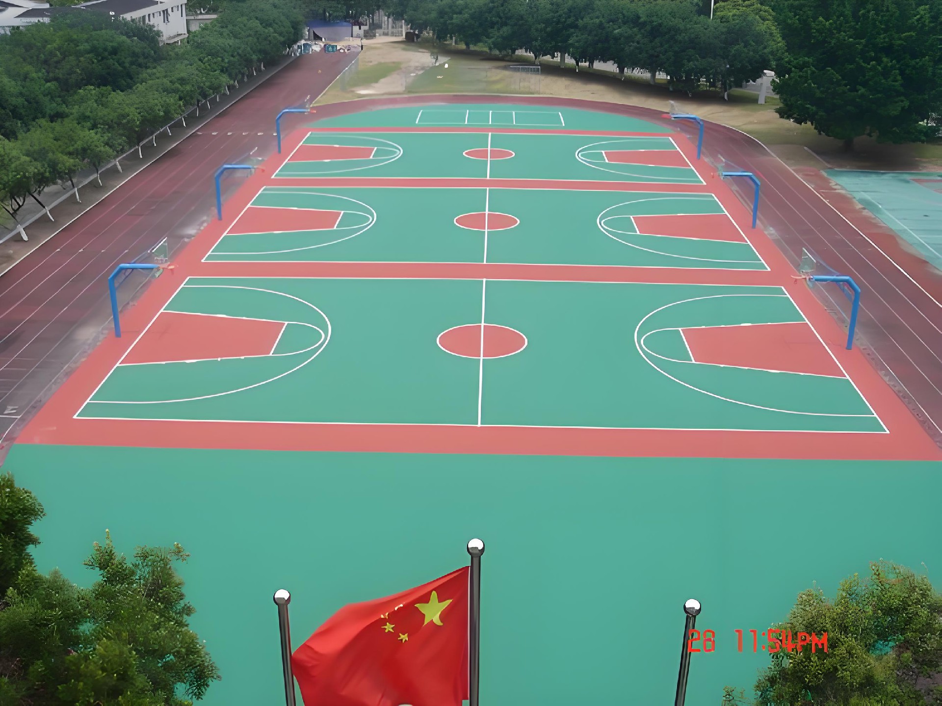 硅pu篮球场材料